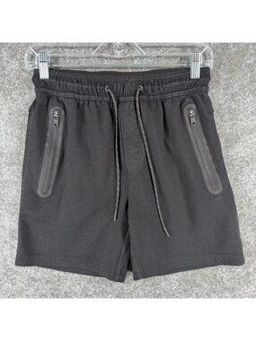 American Eagle 24/7 8 In Jogger Shorts Mens XS Black Zip Pockets Classic Relaxed